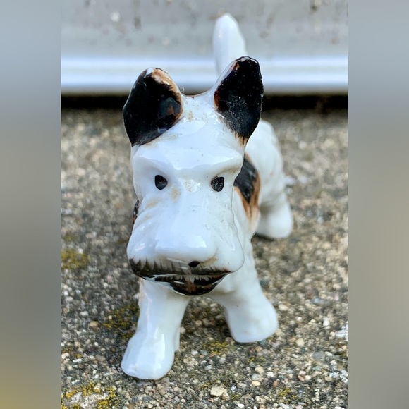 1940s Post WWII Vtg Glazed Ceramic Terrier Dog Figurine Made in Japan - Picture 5 of 12